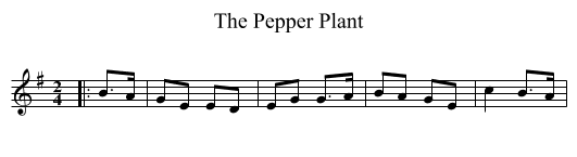 The Pepper Plant - staff notation