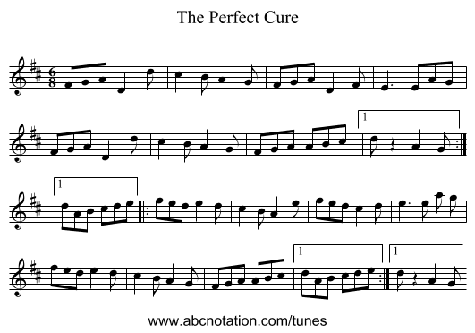 The Perfect Cure - staff notation