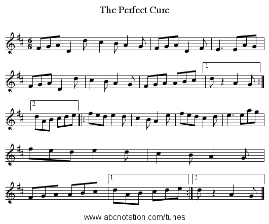 The Perfect Cure - staff notation