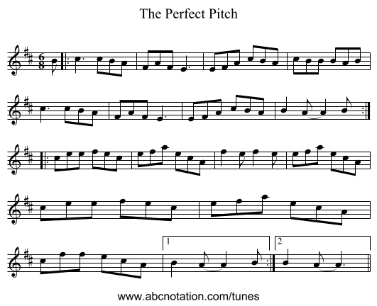 The Perfect Pitch - staff notation