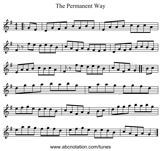 The Permanent Way - staff notation