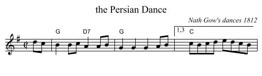 the Persian Dance - staff notation