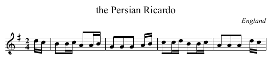 the Persian Ricardo - staff notation