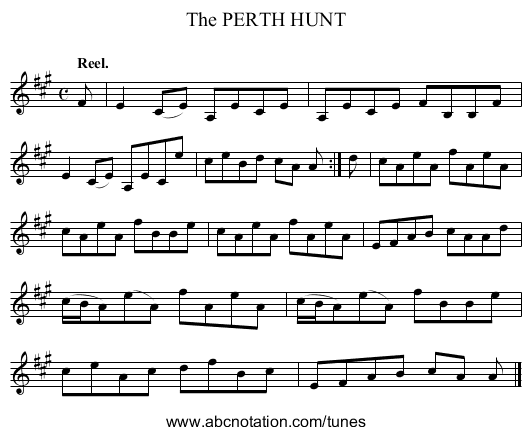 The PERTH HUNT - staff notation