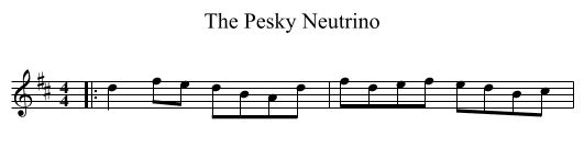 The Pesky Neutrino - staff notation