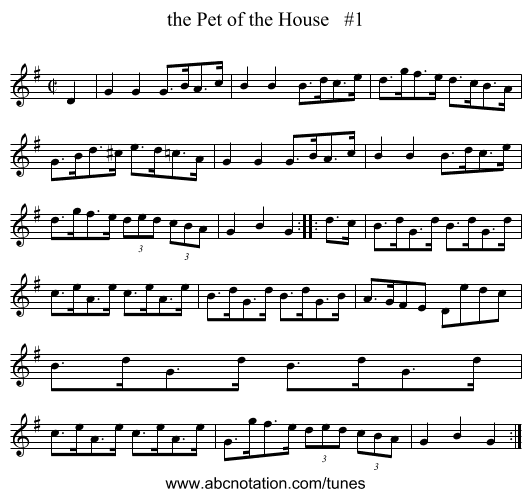 the Pet of the House   #1 - staff notation