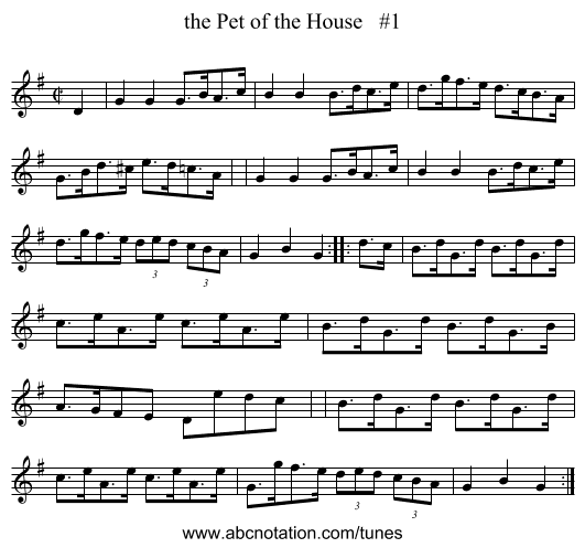 the Pet of the House   #1 - staff notation