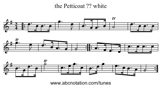 the Petticoat ?? white - staff notation