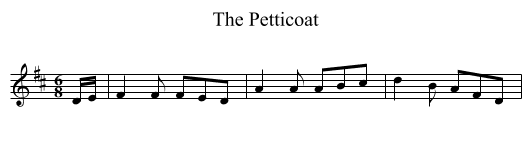 The Petticoat - staff notation