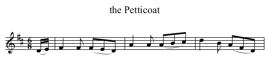 the Petticoat - staff notation