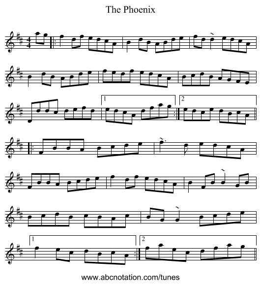 The Phoenix - staff notation
