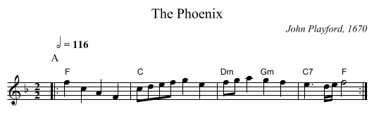 The Phoenix - staff notation