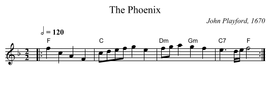 The Phoenix - staff notation