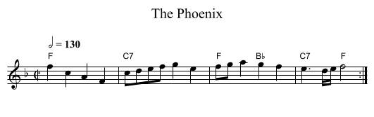 The Phoenix - staff notation