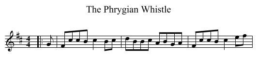 The Phrygian Whistle - staff notation