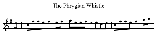 The Phrygian Whistle - staff notation