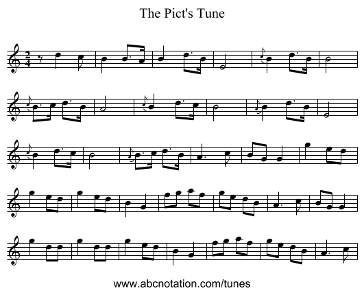 The Pict's Tune - staff notation