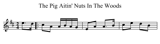 The Pig Aitin' Nuts In The Woods - staff notation