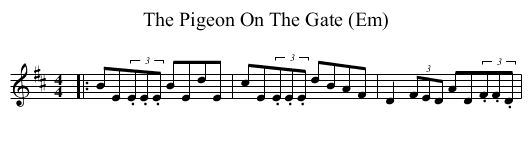 The Pigeon On The Gate (Em) - staff notation