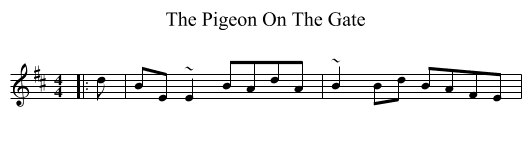 The Pigeon On The Gate - staff notation