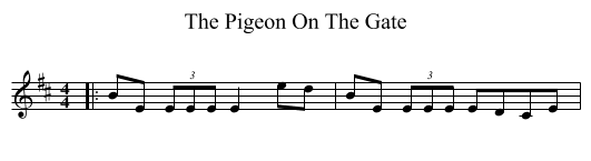 The Pigeon On The Gate - staff notation