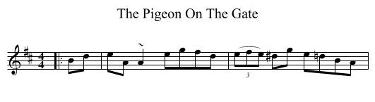 The Pigeon On The Gate - staff notation