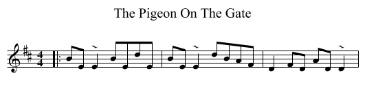 The Pigeon On The Gate - staff notation