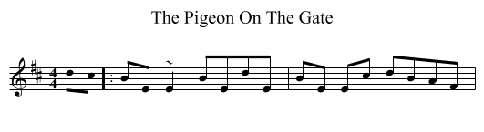 The Pigeon On The Gate - staff notation