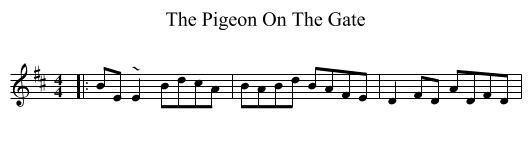 The Pigeon On The Gate - staff notation