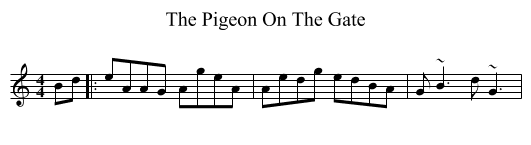 The Pigeon On The Gate - staff notation