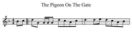The Pigeon On The Gate - staff notation