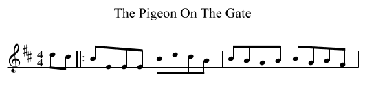 The Pigeon On The Gate - staff notation