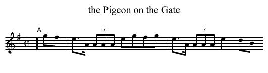 the Pigeon on the Gate - staff notation