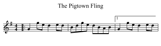 The Pigtown Fling - staff notation