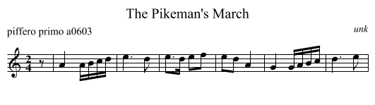 The Pikeman's March - staff notation