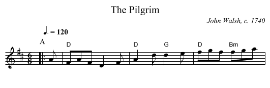The Pilgrim - staff notation