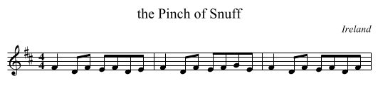 the Pinch of Snuff - staff notation