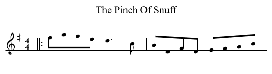 The Pinch Of Snuff - staff notation