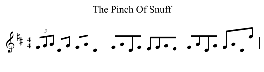 The Pinch Of Snuff - staff notation