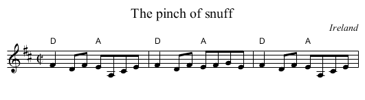 The pinch of snuff - staff notation