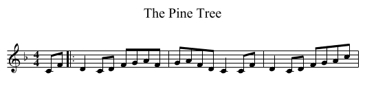 The Pine Tree - staff notation