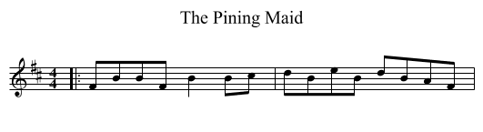 The Pining Maid - staff notation