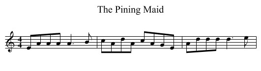 The Pining Maid - staff notation