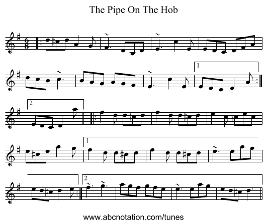 The Pipe On The Hob - staff notation