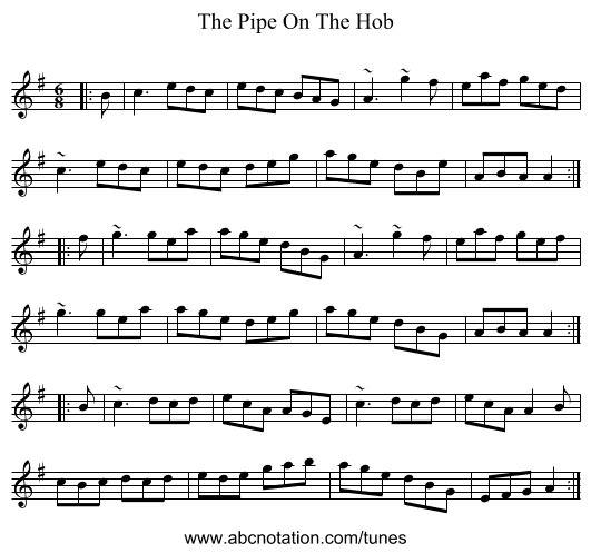 The Pipe On The Hob - staff notation