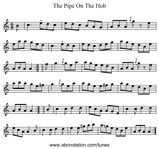 The Pipe On The Hob - staff notation