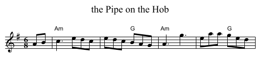 the Pipe on the Hob - staff notation