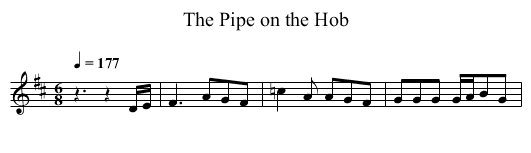 The Pipe on the Hob - staff notation
