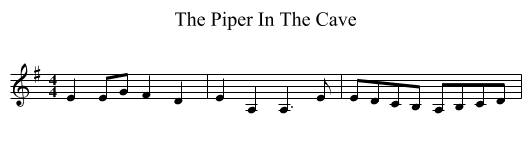 The Piper In The Cave - staff notation