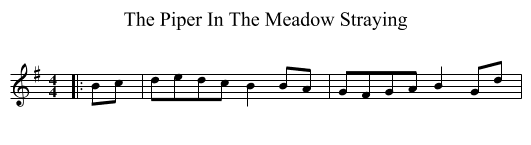 The Piper In The Meadow Straying - staff notation